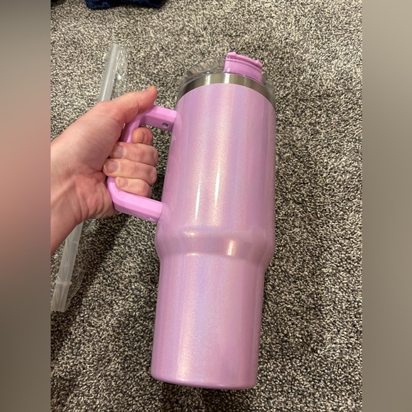 NEW Purple iridescent tumbler with handle - Picture 3 of 4